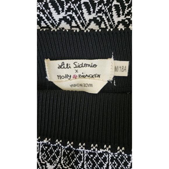 Lilo Sidonio x Molly Bracken Skirt SZ M Black White Floral Thick Stretch Ruffle - Picture 3 of 5